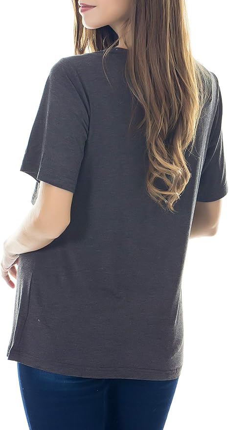 Smallshow Women's Maternity Nursing Tops Short Sleeve Breastfeeding Clothes - Image 4