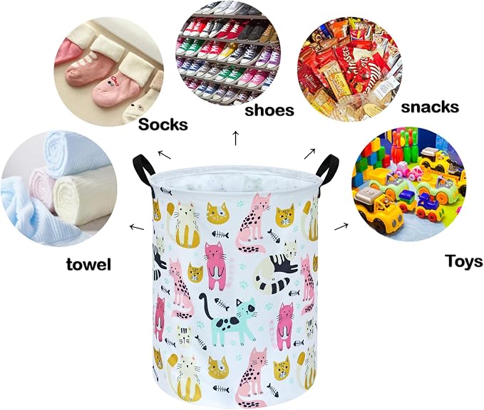 Round Laundry Hamper Storage Basket Laundry Organizer Hamper Storage Bins - Image 4