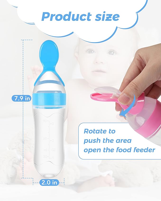 3 Pack Baby Food Feeder, 3 Oz Silicone Baby Feeder, 3 Colors Food Dispensing - Image 3