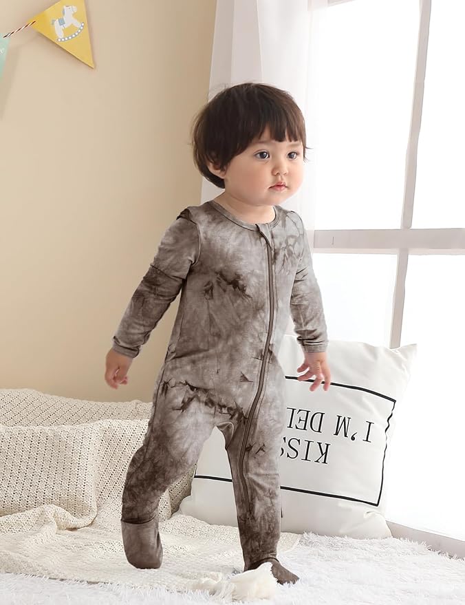 Jimonda Baby Girls Boys Footed Pajamas, Rayon From Bamboo, 2 Way Zipper Long - Image 4