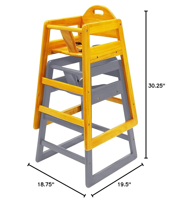 Wooden High Chair for Baby & Toddler – Restaurant-Style Stackable HighChair - Image 6