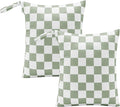 Sage Green Checkered Waterproof Wet Dy Diaper Bag by Ohocut