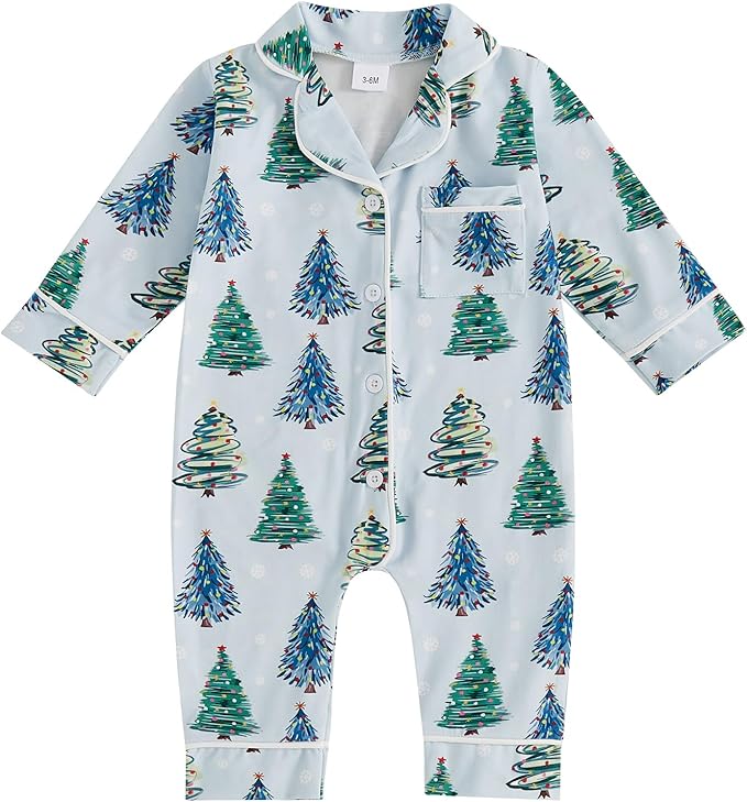 Balaflyie Baby Girl Button Down Pajamas Romper One-Piece Jumpsuit Long Sleeve by Balaflyie