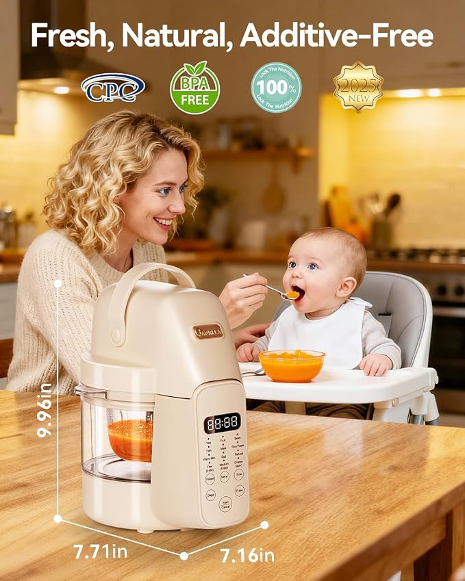 IAGREEA Glass Baby Food Maker, One Step Baby Food Processor Steamer Puree - Image 2