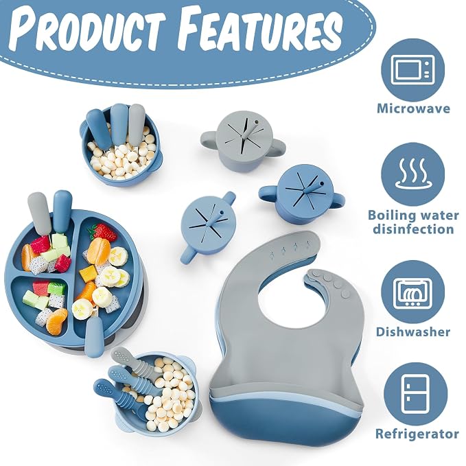 Yinder 24 Pack Silicone Baby Feeding Set Baby LED Weaning Supplies Includes - Image 3