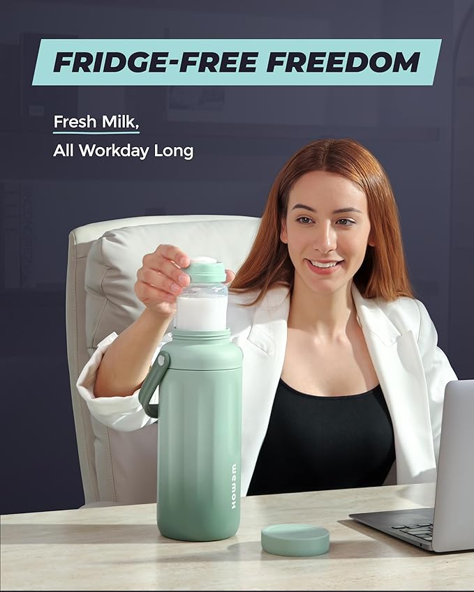 Breast Milk Cooler Bottle-24H Double-Layer Cooling, TSA Approved, 2 Leakproof - Image 2