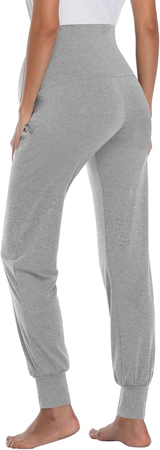 AMPOSH Women's Maternity Pants Stretchy Lounge Workout Pants Casual Loose Comfy - Image 4