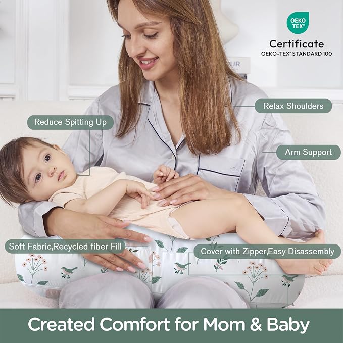 Little Grape Land Nursing Pillow, Upgraded Breast Feeding Pillow - Image 3