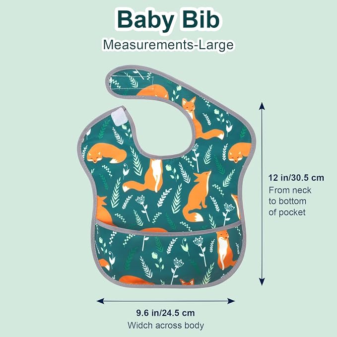 Accmor Baby Bibs, Waterproof Baby Toddler Bibs, Apron Smock Bib - Image 7