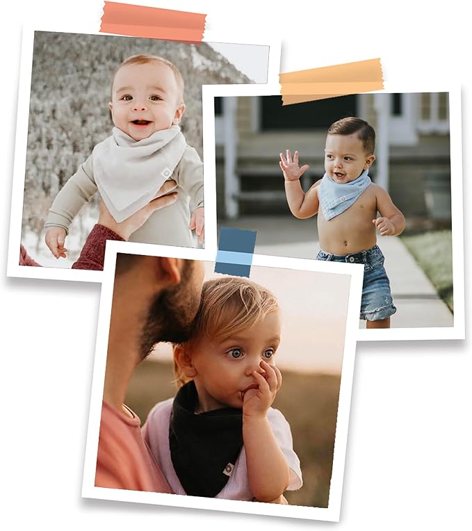 Kishu Baby Indi Organic Baby Bandana Bibs – Fairtrade 4-Way Reversible Drool - Image 9