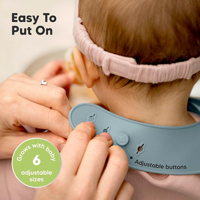 KeaBabies 2-Pack Silicone Baby Bibs - Image 5