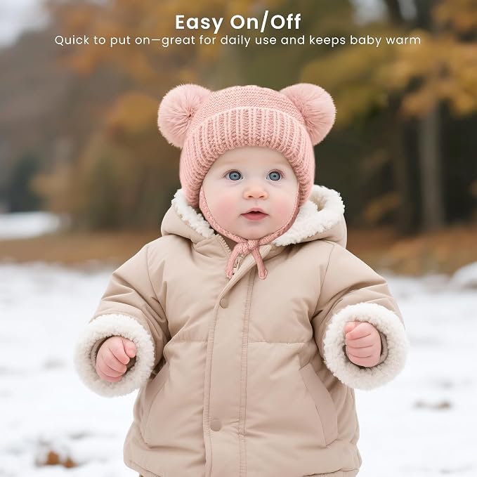 Konssy 2 Pack Baby Winter Hat - Image 7