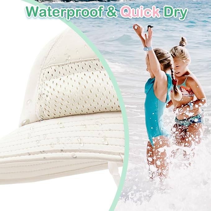 XIAOHAWANG Girls Sun Hat Baby Beach Hats Boys UPF 50+ Kids Summer Protection - Image 2