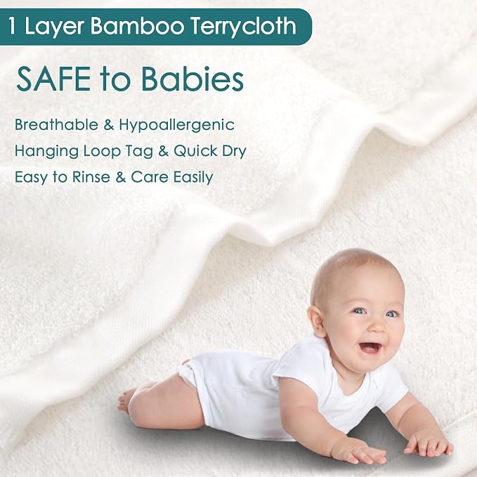 Baby Washcloths 6 Pack, 10x10 inch Heavenly Soft Small White Wash Cloths - Image 2