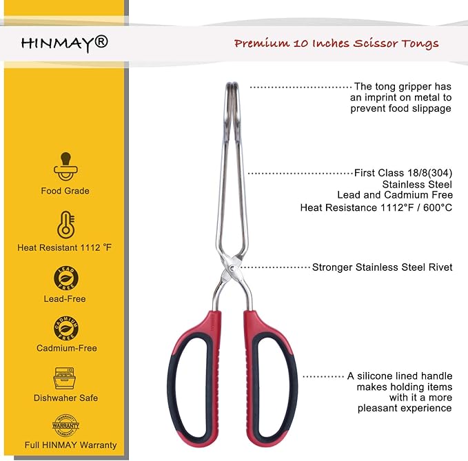 Stainless Steel Scissor Tongs - Image 2