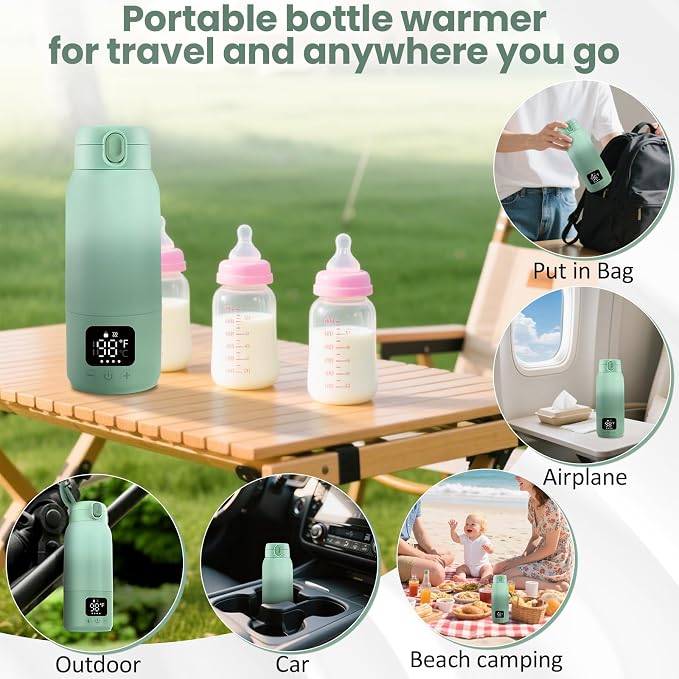 Portable Bottle Warmer for Travel, 17oz Portable Milk Warmer for Baby Fast - Image 6