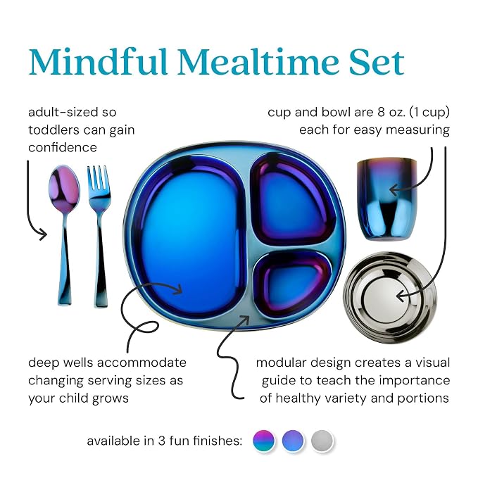 Ahimsa Stainless Steel Kids Dinnerware Set - Image 2