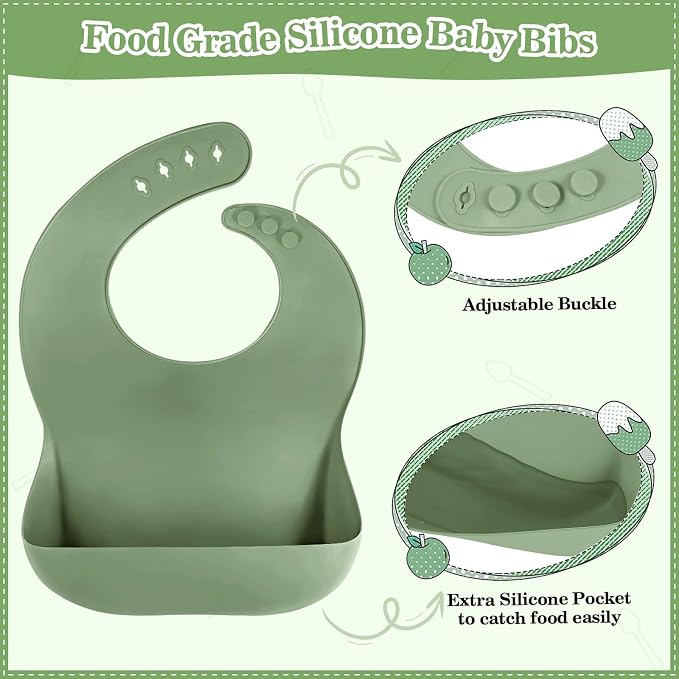 BXLL Olive Green 10 Pcs Baby Led Weaning Supplies - Image 6