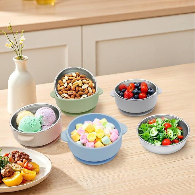 4 Pack Stainless Steel Baby Bowls - Image 7