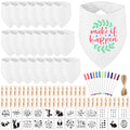 NACHLYNN 110 Pcs White Baby Bibs Baby Shower Games Set Including 24 Blank Baby by Createyourownlifestory