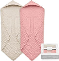 Hooded Baby Towels for Newborn, 35x35 Inch 2 Pack 100% Muslin Cotton Baby Bath by EveryNewMothersChoice