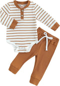 Newborn Baby Boy Girl Clothes Ribbed Knitted Long Sleeve Romper Pants Solid by MABABY