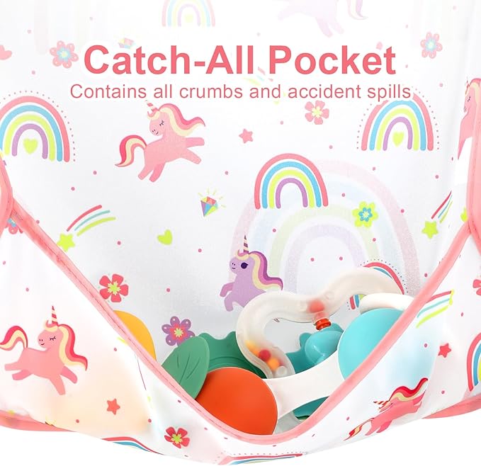 Accmor 5 Pack Long Sleeve Bibs, Baby Smock Waterproof Sleeved Bib Smock - Image 4