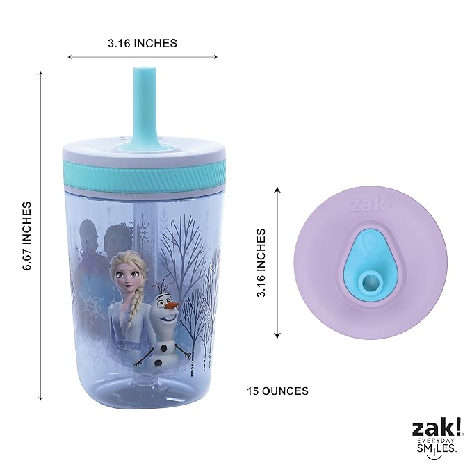Zak Designs Disney Frozen II Movie Kelso Tumbler Set, Leak-Proof Screw-On Lid - Image 8