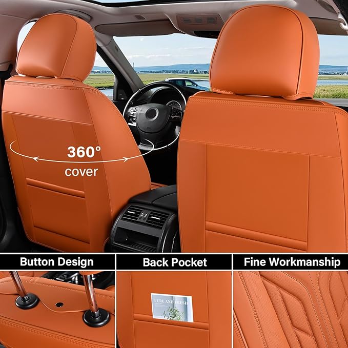 Coverado Car Seat Covers Full Set, Automotive Seat Covers Car Seat Protector - Image 2