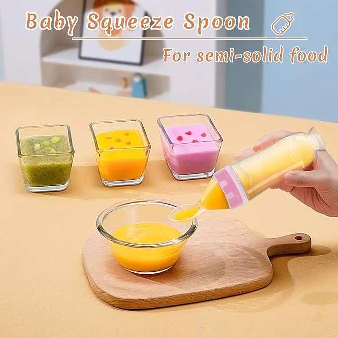 WAJIAYON Baby Food Feeder 4 Pack Silicone Baby Food Dispensing Spoon-3 oz - Image 6