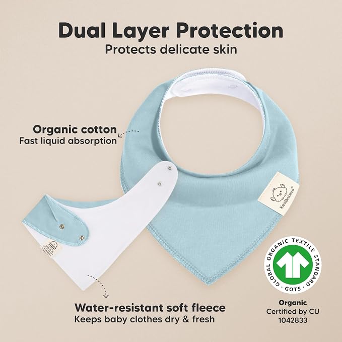 8-Pack Organic Baby Bandana Bibs - Image 2