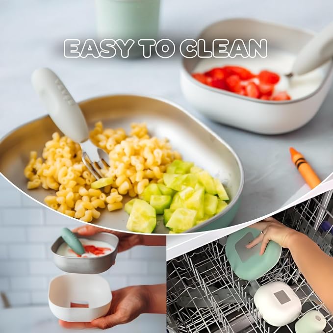 BEABA Stainless Steel Meal Set | Microwave and Oven Safe | Baby Plates Baby - Image 5