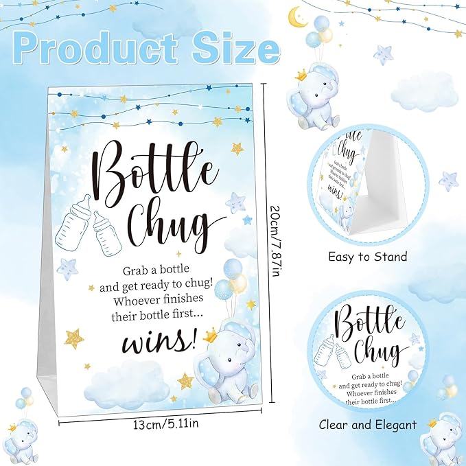 TrelaCo Bottle Chug Baby Shower Game 20 Pcs Baby Bottles Shower Favor - Image 2