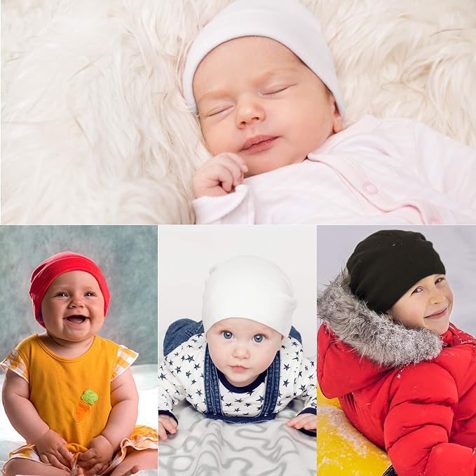 DRESHOW BQUBO 8 Pack Unisex Baby Beanie Hat Infant Toddler Kid Hats Baby Soft - Image 7