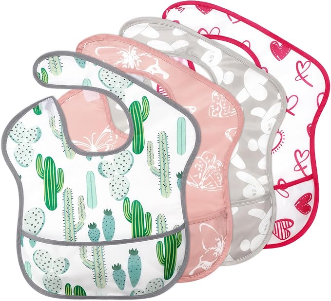 Accmor Baby Bibs, Waterproof Baby Toddler Bibs, Apron Smock Bib by Accmor