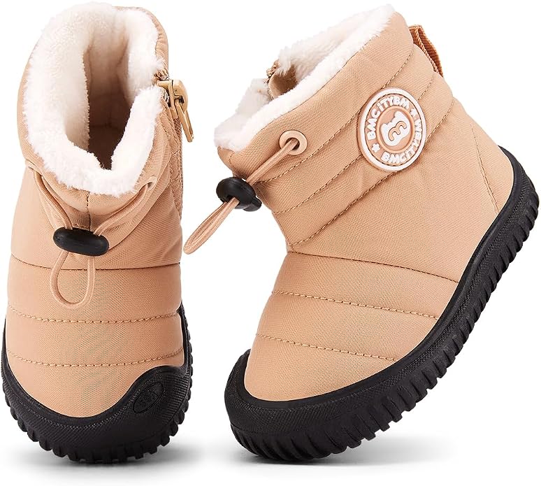 BMCiTYBM Toddler Baby Snow Boots Winter Shoes Boys Girls Cold Weather Baby Faux - Image 2