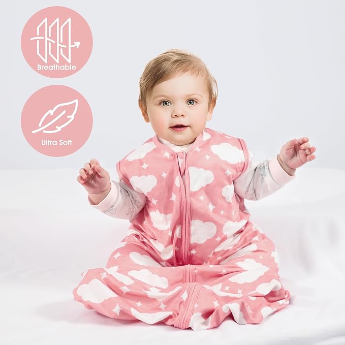 Baby Sleep Sack 0-6 Months Baby Wearable Blanket 100% Rayon Cotton 2-Way Zipper - Image 4