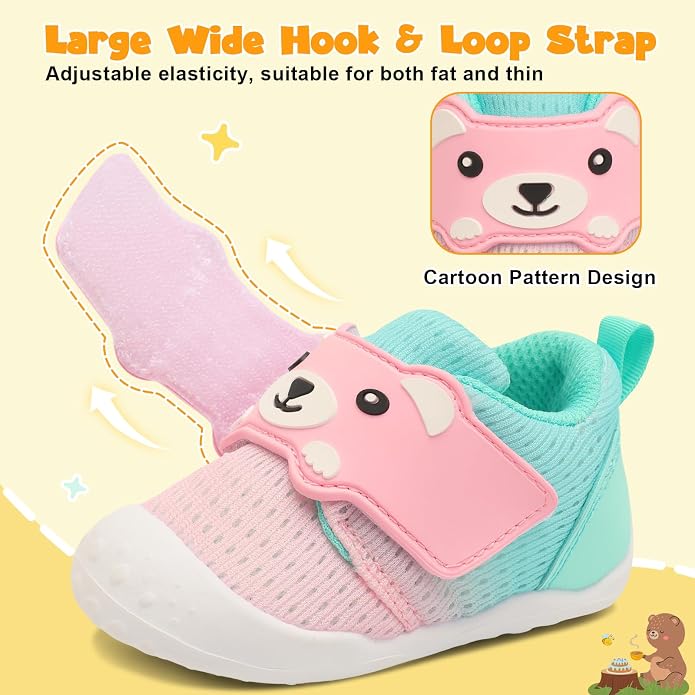 FEETCITY Baby Walking Shoes Wide Baby Shoes Boys Girls Infant Sneakers Crib - Image 3