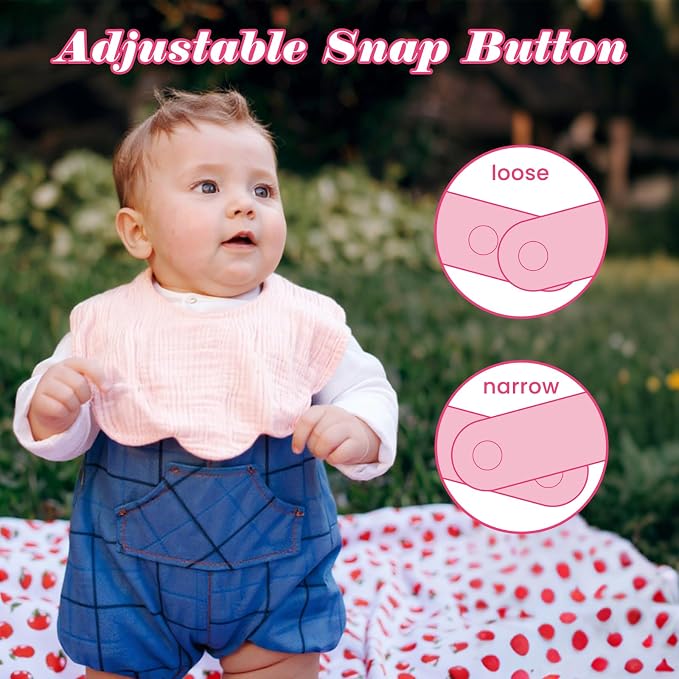 Baby Bibs Muslin Bibs 8 Pack for Drooling and Teething for Unisex Girls Boys - Image 5