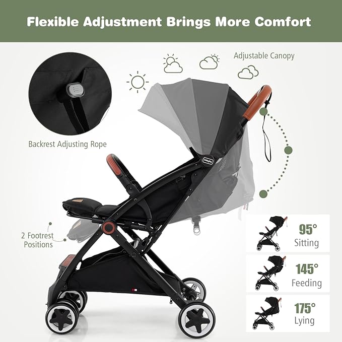 BABY JOY Lightweight Baby Stroller, Compact Toddler Travel Stroller - Image 4