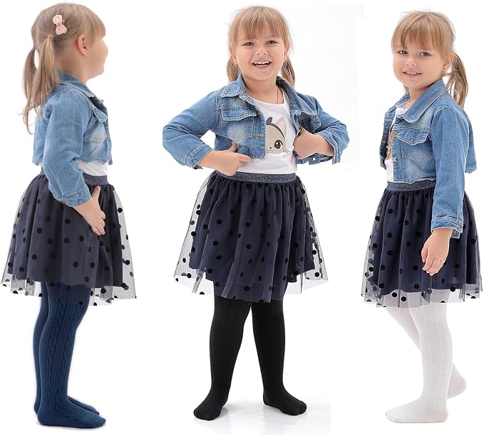 EPEIUS Baby Girl Tights Thick Cable Knit Leggings Stockings Cotton Pantyhose - Image 2