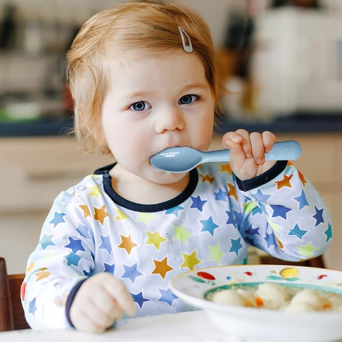 12 Pcs Plastic Toddler Utensils Set 6 Kids Forks and 6 Kids Spoons BPA - Image 7