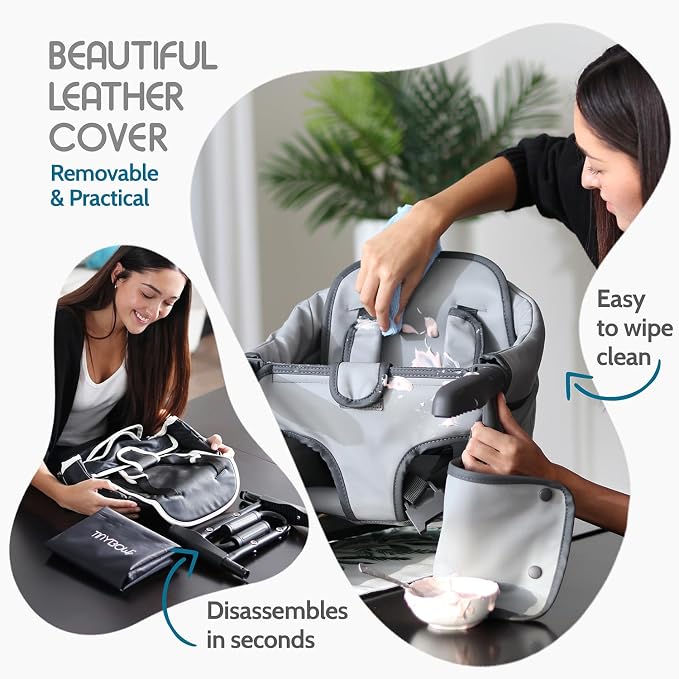 Elegant Faux Leather Hook-On High Chair - Image 6