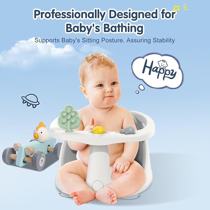 Baby Bath Seat for Babies 6 Months & Up, Non-Slip Bath Seats for Babies Sitting - Image 4