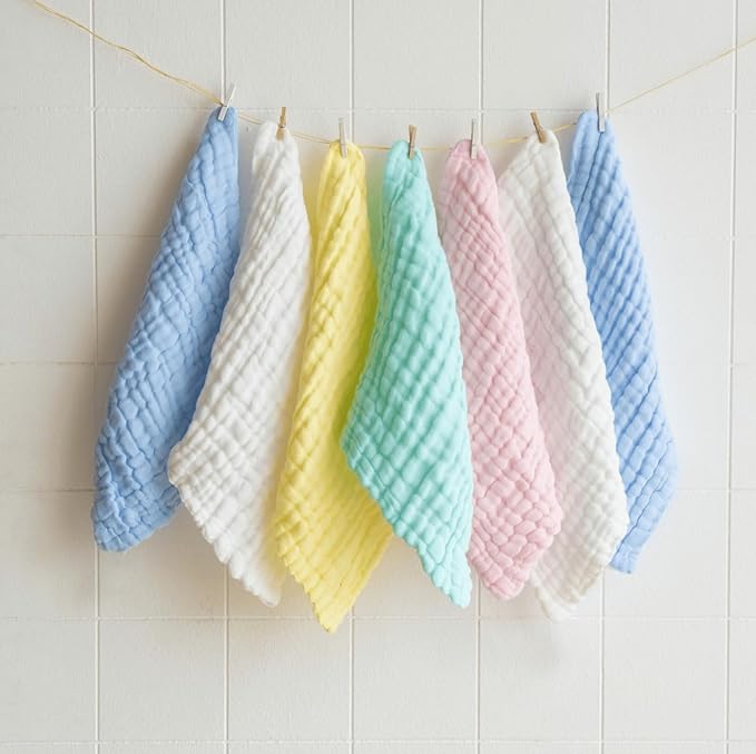 Muslin Baby Washcloths Pack of 7 - Image 3