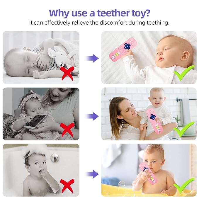 Chuya Silicone Remote Teethers Baby Teething Toys, TV Remote Teether - Image 3