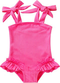Happy Town Toddler Swimsuit Girl Solid Color Stripe One-Piece Baby Bathing Suits by HappyTown