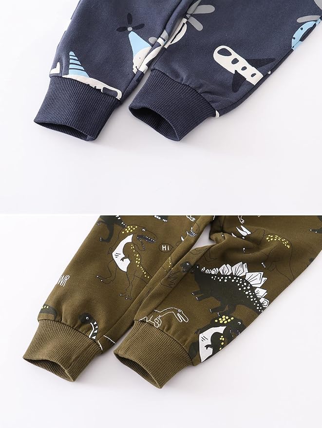 HUAER& Baby Boy's Jogger Pants Dinosaur Car Animal Print Drawstring Elastic - Image 5
