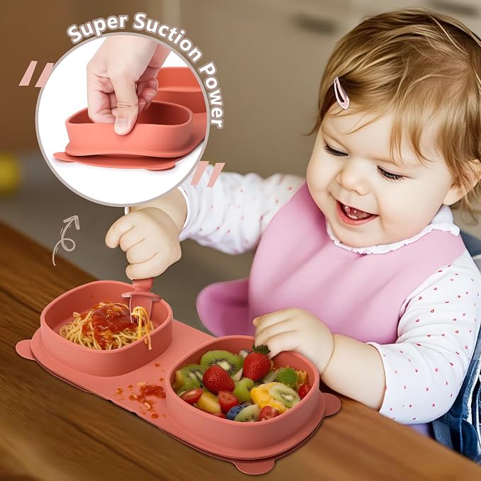 Silicone Foldable Novelty Dinner Plates, Suction Plates - Image 2