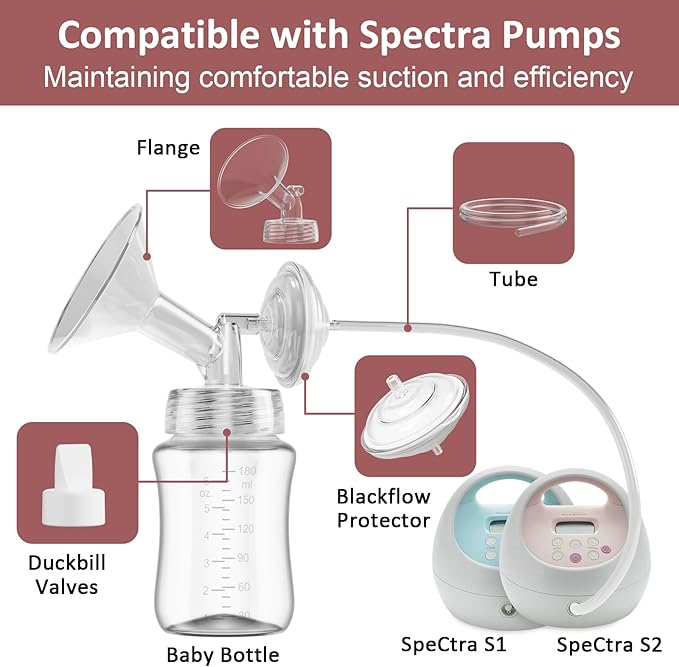 Pump Parts Compatible with Spectra S1/S2/9 Plus Breastpump, 4 Set Replacement - Image 6